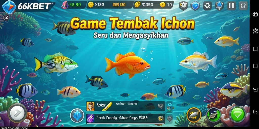 Screenshot gameplay 66KBET menampilkan aksi seru Tembak Ikan.