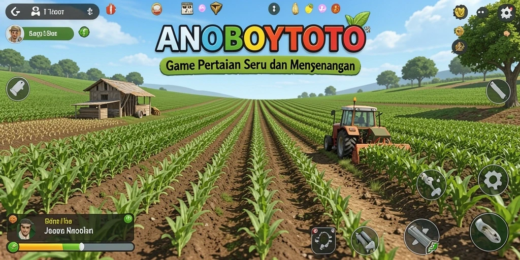 Tampilan gameplay ANOBOYTOTO yang menggambarkan dinamika pertanian.