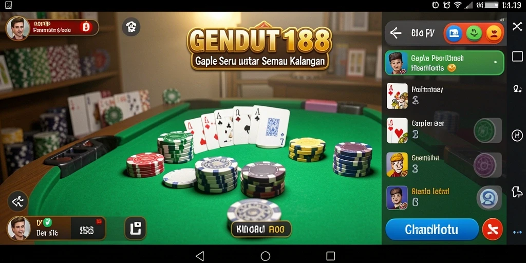 Tampilan gameplay Gaple yang menarik dan interaktif di GENDUT188.