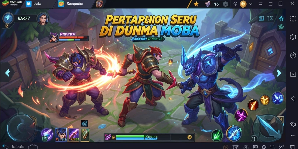 Gameplay seru dan strategis di IDR77 MOBA.