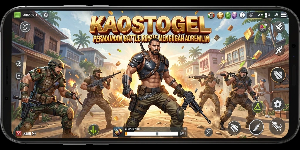 Tangkapan layar gameplay KAOSTOGEL yang penuh aksi dan strategi Battle Royale.