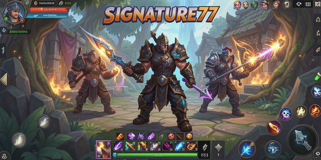 Tangkapan layar gameplay SIGNATURE77 dengan aksi pertarungan ARPG yang mendebarkan.