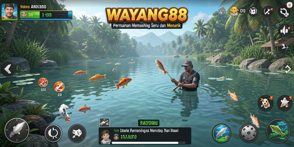 Tampilan gameplay memancing yang menarik di WAYANG88.