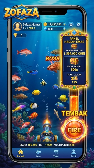 Tampilan antarmuka utama aplikasi zofaza.